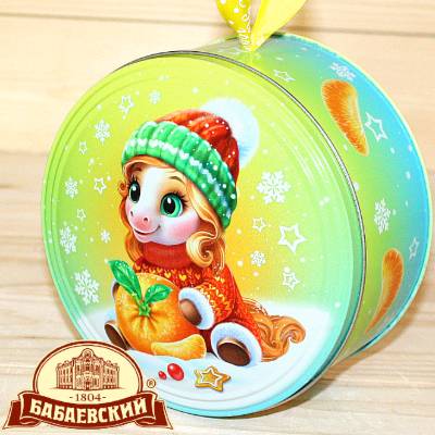 Сладкий новогодний подарок Бабаевский в жестяной упаковке во Фряново