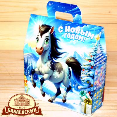 Сладкий новогодний подарок Бабаевский в картонной упаковке упаковке во Фряново