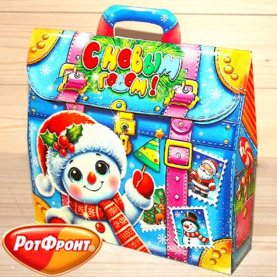 Сладкий новогодний подарок от Рот-Фронт в картонной упаковке во Фряново