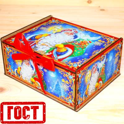 Детский новогодний подарок по ГОСТу в упаковке из дерева 2026 во Фряново