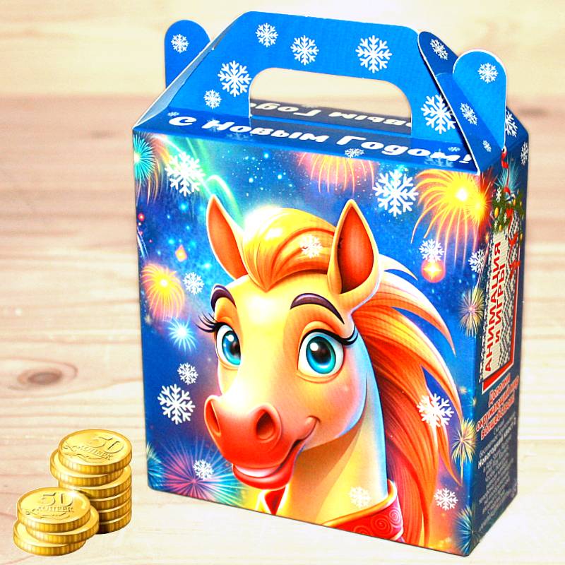 Недорогой подарок весом 300 грамм с конфетами детям на Новый Год 2026 во Фряново