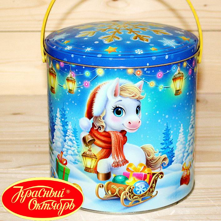 Подарок в жестяной упаковке от Красного Октября весом 1000 грамм во Фряново